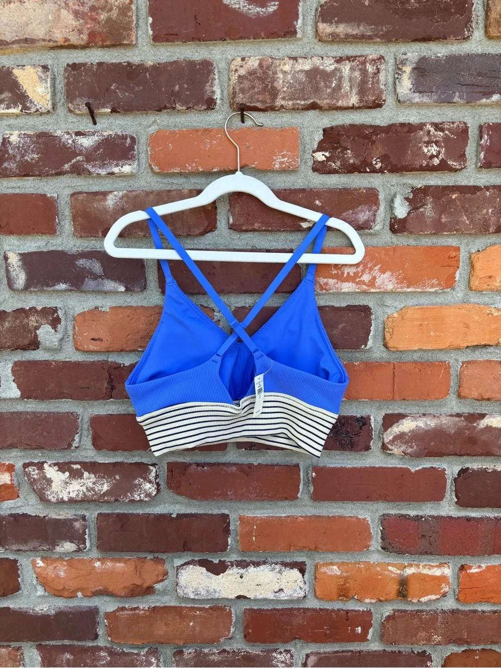 NWT Aerie Blue Strappy Bralette with Striped Band